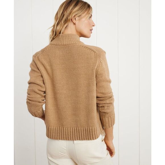JENNI KAYNE Chase Button Pullover Camel L - Picture 4 of 9